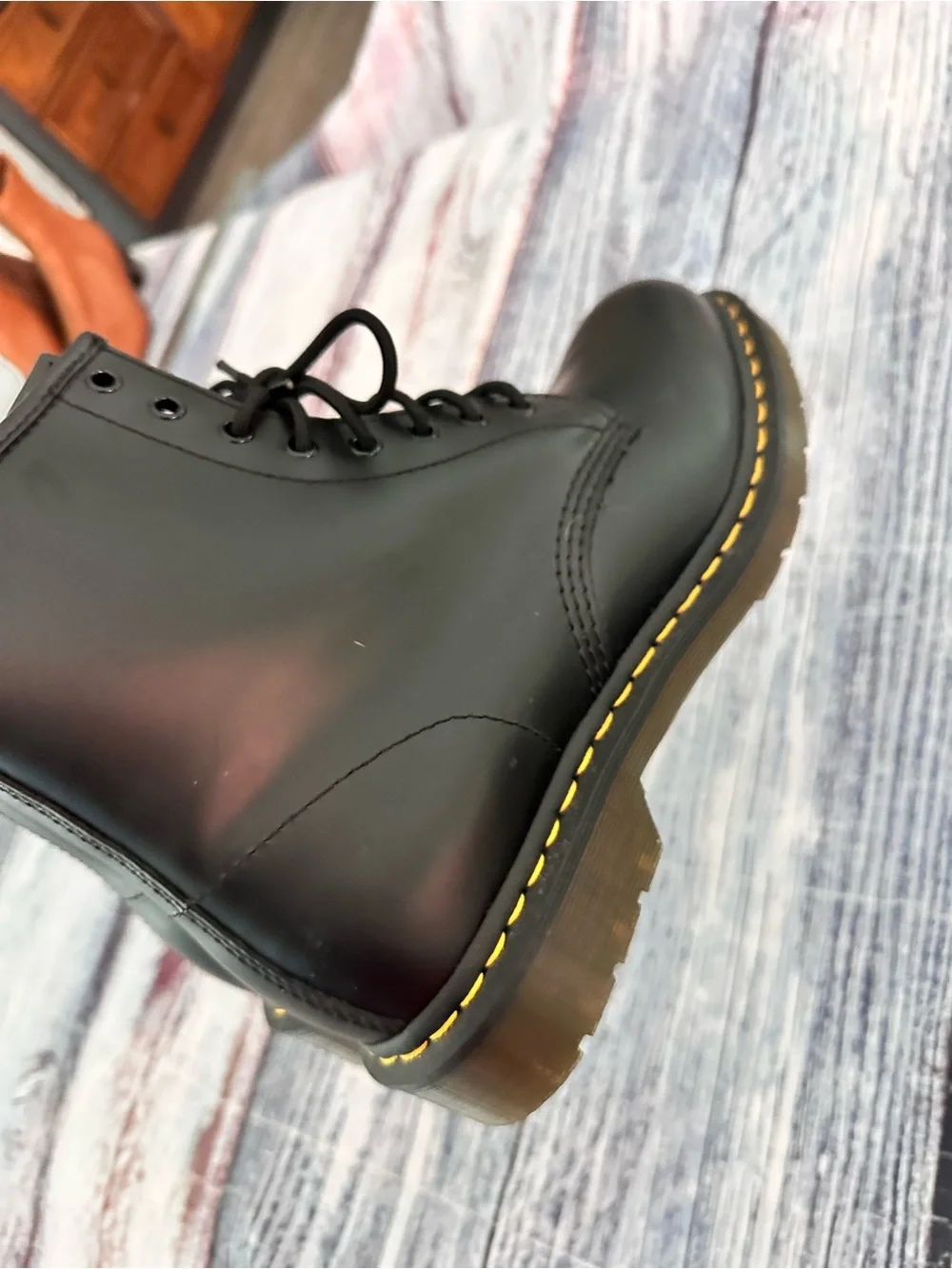 Dr. Marten 1460 Classic Smooth Black Leather Lace Up Boots $180